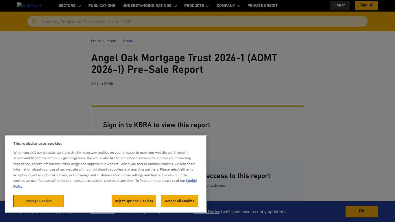 Angel Oak Mortgage Trust 2026-1 (AOMT 2026-1) Pre-Sale Report